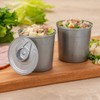 Restaurantware 4 oz Round Silver Plastic Tin Can - with