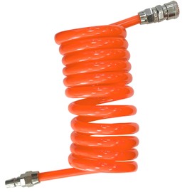 Socpuro Spiral Air Hose, 0.5 x 0.3 inches (12 x 8 mm), Air Hose, 3.6 ft (3 m), One-touch Air Compressor, Quick Fitting, Suitable for PU 0.8 Mpa, Coil Hose, Screw Hose, Elastic (0.5 x 0.3 inches (12 x 8 mm)