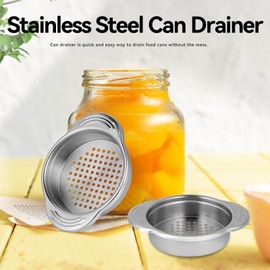 Tuna Can Strainer 2pcs, Stainless Steel Food Can Strainer Sieve Tuna Strainer Press Canned Food Drainer Strainer Tuna Press Can Filter for Kitchen