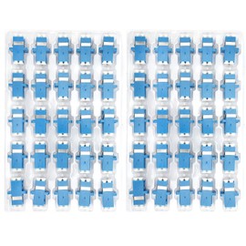 Fiber Optical Coupler LC to LC, UPC Duplex Flange Fibre Optic Connectors, Singlemode/Multimode, Insertion Loss: <0.2dB, Repeat Times: >1000 Times, Used in Optical Fiber Distribution Frame (ODF), 50Pcs