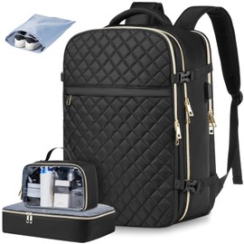 MOMUVO Travel Backpack for Women, Carry On Backpack Airline Approved with 3 Packing Cubes,Laptop Backpack with USB Charging Port, Casual Daypack for Weekender Business College