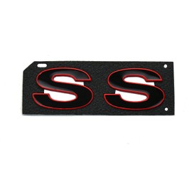 2Pc 1996-2002 Camaro SS Fender Emblem 3D Badge Nameplate Letter Sticker 12369966R Replacement for SS (Black Red)