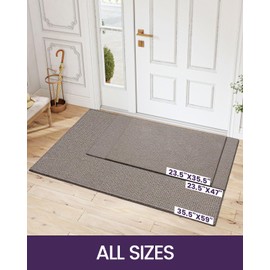 DEXI Indoor Door Mat Front Entryway Rugs Entrance Floor Doormat Non Slip, Entry Area, Hallway, Porch 2'x3', Khaki Brown