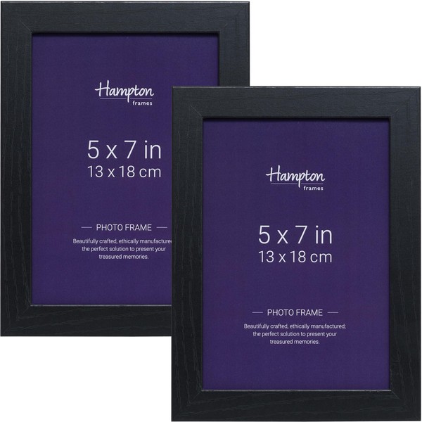 Hampton Frames OXFORD 5x7 (13x18cm) Pack of 2 Black Picture