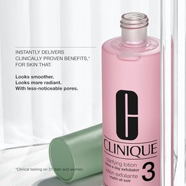 Clinique 3-Step Clarifying Lotion Face Exfoliator 3 | Toner With Witch Hazel + Salicylic Acid | For Combination Oily Skin Types, 6.7 Fl Oz