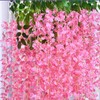 SZJH 12pcs 3.6 Feet/Piece Artificial Fake Wisteria Vine Ratta Hanging