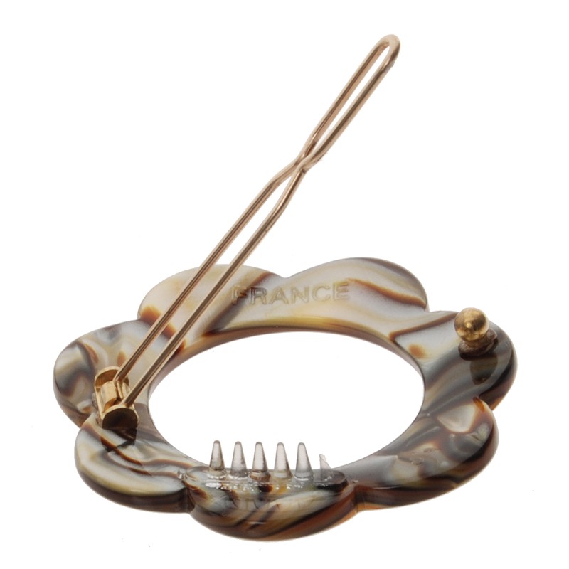 France Luxe Posh Flower Tige Boule Barrette - Onyx