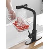 Kitchen Faucet with Pull Down Sprayer, Matte Black Waterfall Kitchen