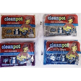 Cleanpot/Clean Pot Cleaner Luster Sponge Especially for Teflon (Package May Vary) Pack (4)