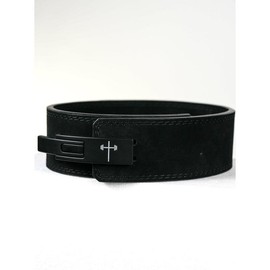Cross 10MM Lever Suede Belt - Color: Black, Size: XL