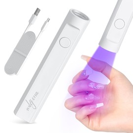 mlogiroa mlogiroa Mini UV Nail Lamp for Gel Nails Handheld UV Light for Nails Portable Led Nail Lamp 3W Nail Dryer for Curing Gel Polish Nail Glue Gel USB Nail Light Flashlight for Home DIY ManicureWhite