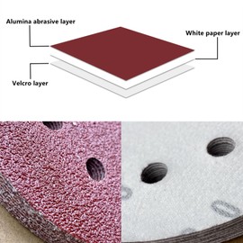 ROZZLOOM 5 Inch 8 Hole Sanding Discs - 40 Grit Hook and Loop Abrasive Sandpaper Sanding Disc Round Sand Paper for Random Orbital Sander - 10Pcs