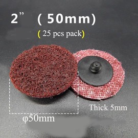 Premium SIGNI R-Type 2 inch Maroon Medium Abrasive Non Woven Nylon Surface Conditioning Disc Quick Change Disc for Rust Removal, Polishing and Finishing (25pcs)