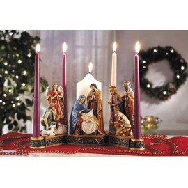 Christian Brands Nativity Advent Candleholder - Candles Included