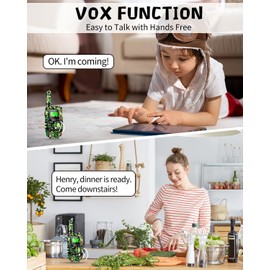 FAYOGOO 2 Pack Walkie Talkies for Kids Long Range 4 Miles,Kids Walkie Talkies with Flashlight, Christmas Birthday Toys Gifts Ideas Present for 3-12 Year Old Boys Girls (Green)