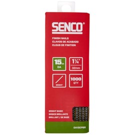 SENCO DA15EPBR 1-1/4" 15 Gauge Angled Finish Nails, Bright Finish 1,000 Count Pack