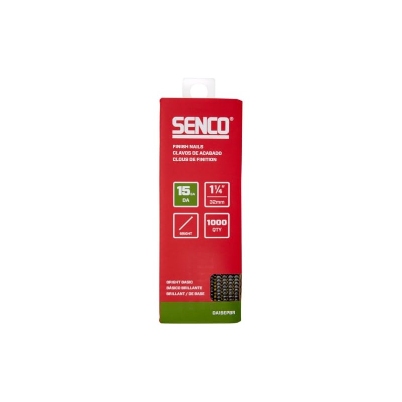 SENCO DA15EPBR 1-1/4" 15 Gauge Angled Finish Nails, Bright Finish
