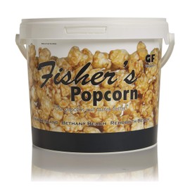Fisher's Popcorn Caramel Popcorn, Gluten Free, 5 Simple Ingredients, Handmade, No Preservatives, No High Fructose Corn Syrup, Zero Trans Fat, 48oz Tub (2.5 Gallons)