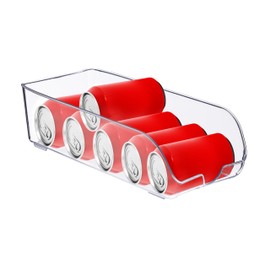 Relaxdays Fridge Organiser, Food Storage, H x D: 10 x 16 x 35 cm, Fridge Box with Handle, Transparent