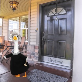 Shyyween Justice Porch Goose Outfit for 23 Inches Lawn Plastic Goose Clothes Federal Judge Lawn Statue Costume with Wig Glasses and Mallet for Outdoor Yard Garden Patio Art Decorations
