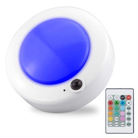 BIGMONAT Wireless LED Ceiling Light, Battery Operated RGB Shower Light with Remote and Timer, Color Changing, Dimmable for Bathroom, Closet Pantry Hallway Stairway Cabinet Counter