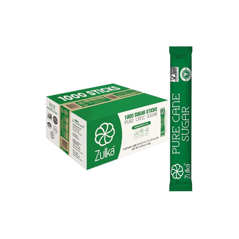 Zulka Pure Cane Sugar Sticks, 0.14 oz | All Natural