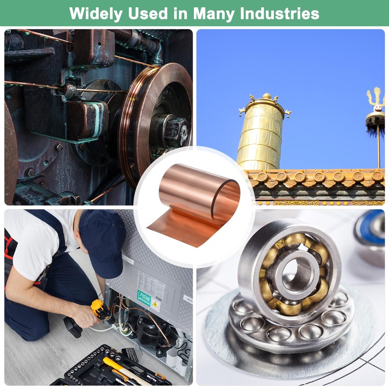 M METERXITY Copper Sheet Roll, 39"x 5.9"x 0.004"(LxWxT) Copper Foil