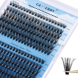 Individual Eyelashes, 240 Pieces, DIY Cluster Eyelashes, 0.07 D Curl, 8-16 mm, 40D + 50D Individual Eyelash Extensions, Volume Eyelash Clusters at Home, GEMERRY Eyelashes (40D+50D-D-0.07-8-16 mm)