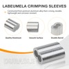 Labeumela 1/4" Aluminum Crimping Loop Sleeve 25PCS, Cable Ferrule Wire