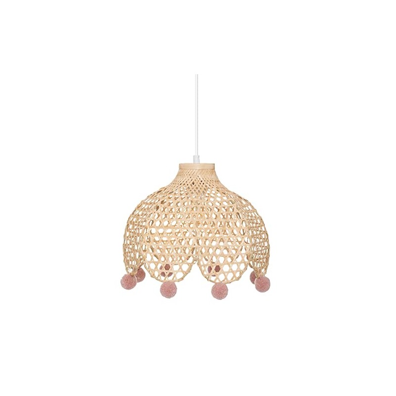 Atmosphera Child's Hanging Light Bamboo and Metal Height 22 cm