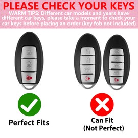 Simocky Key Fob Cover with Diamond Keychain for Nissan Car Key Shell Compatible with Altima Rogue Sentra Pathfinder Frontier Maxima Titan Murano Kicks Juke Versa (3 Buttons-Silver Heart)