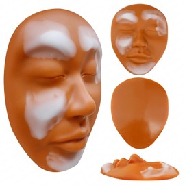 Vitiligo Camouflage Practice Pad, Silicone Realistic Practice Skin for Leukodermia - Leucoderma Concealing Tattoo Training (Brown)