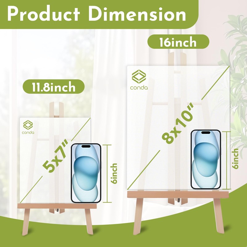 CONDA 8 Pack 16" Tabletop Display Easel, Portable A-Frame Tripod