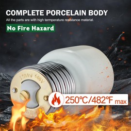 Mogul Socket Extender,Mogul Base E39 Socket Extensions Adapter,Emnooti E39 to E39 Screw Mogul Base LED Fluorescent Incandescent Lamp Holder Adapter,Porcelain 1500W 600V (2-Pack)