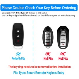 Tukellen for Nissan Key Fob Cover, Premium TPU Plated Case for 2023-2025 Pathfinder Rogue Ariya Versa Kicks Sentra Armada Murano Smart Remote Key Protector (Blue, 3 Buttons)