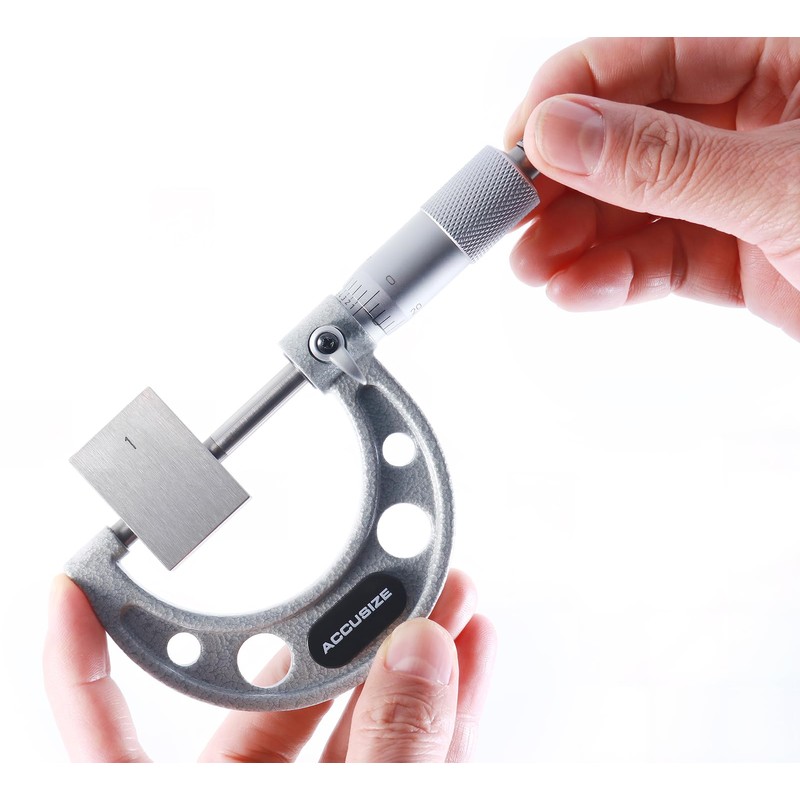 Accusize Industrial Tools 1-2 inch by 0.0001'' Ultra-Precision Outside Micrometer,