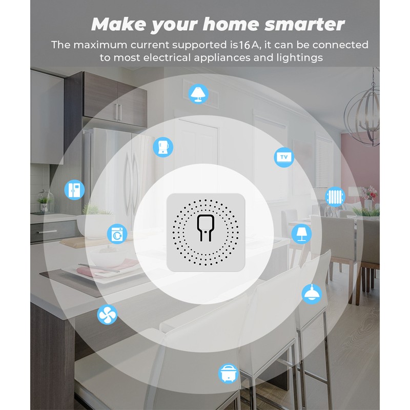 Mini ON/Off Controller Switch Smart WiFi Light Opener White APP