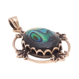 Windalf Roman Paua Shell Pendant Bronze, Bronze, Abalone