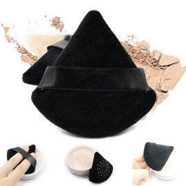 8 Pack Triangle Makeup Puffs, Cosmetic Face Puffs, Sponge Soft Triangle Puffs, Velvet Wedge Makeup Puffs, Wet and Dry Powder Sponge Pads (Black)