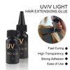GlamorDove UV Light Glue Invisible Hair Extension Glue for UV-Light