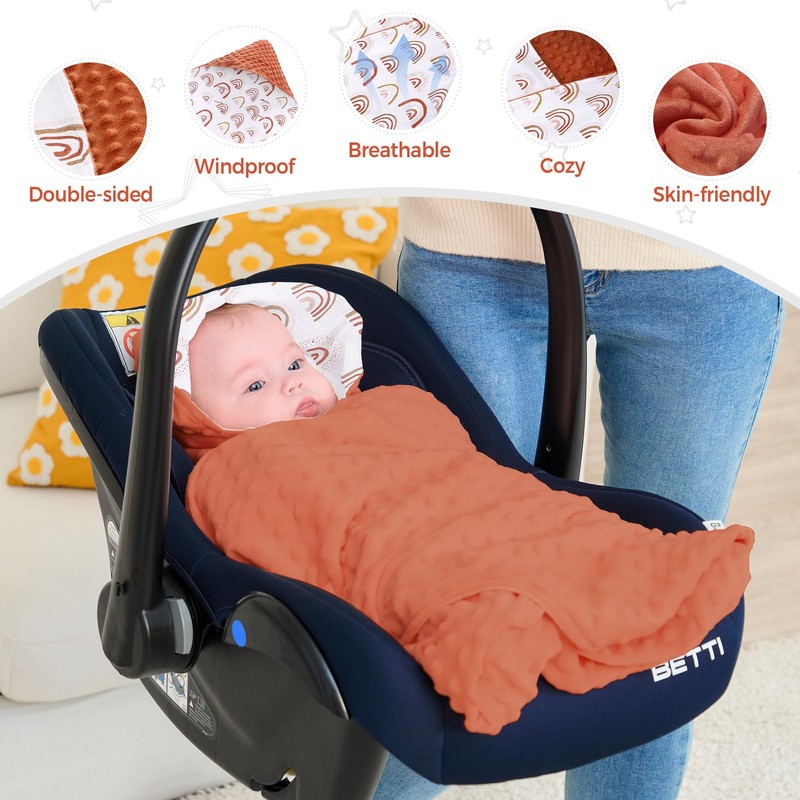 Miracle Baby Car Seat Blanket for Babies, Minky Dot Carseat