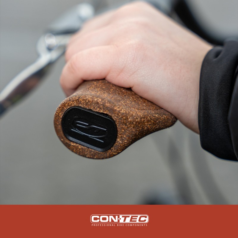 CONTEC Bicycle Grip Merge City Ergo Cork, D3 Tri-Component Rubber,