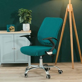 Sunnyway Stretch Chair Cover for Office Chair, Washable Elastic Seat Cover, Computer Office Chair Cover, Universal Chair Covers, Swivel Chair Covers Set for Office Chair with Armrests, 2 Pieces (Blue)