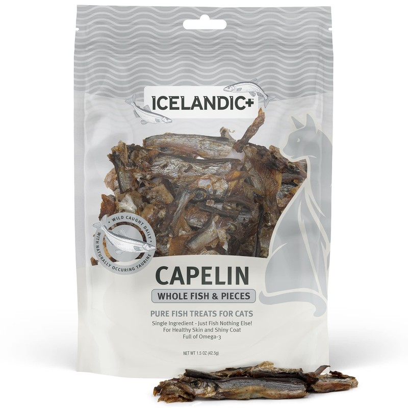 Icelandic+ Plus Capelin Whole Fish & Pieces Cat Treat 1.5-oz