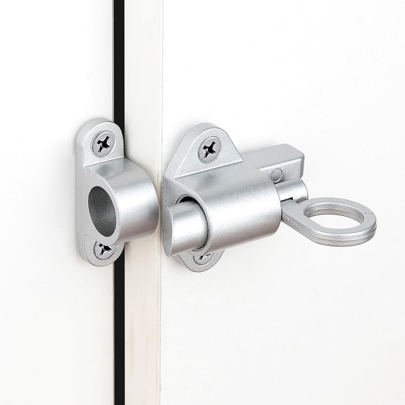 Wocoe 3 Packs Silvery Spring-Loaded Latches - Aluminum Alloy Automatic