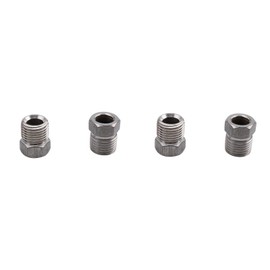 AC PERFORMANCE 7/16 x 24 Inverted Tube Nuts for 1/4" Brake Line Tube, Stainless Steel, Pack of 4