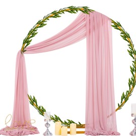 Socomi Wedding Arch Draping Fabric 29" x 20Ft 1 Panel Dusty Rose Sheer Outdoor Curtain Drapes Extra Long for Wedding Ceremony Birthday Party Decoration