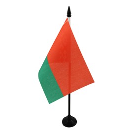 Belarus Table Flag 4'' x 6'' - Bhutanese Desk Flag 15 x 10 cm - Black plastic stick and base - AZ FLAG