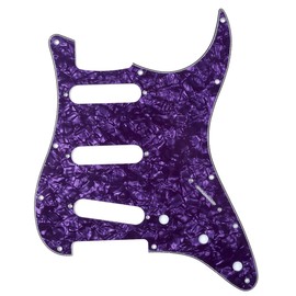 Musiclily SSS 11 Hole Strat Electric Guitar Pickugard for Fender USA/Mexican Made Standard Stratocaster Modern Style Guitar Parts,4ply Purple Pearl