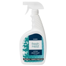 Fresh Nest Urine Destroyer - Fragrance-Free Cleaner for Stain and Odor Removal on Wood Floors, Carpets, Mattresses - Ideal for Cats, Dogs, and Pets - Powerful Resolve and Eliminator Formula - 32 Fl Oz